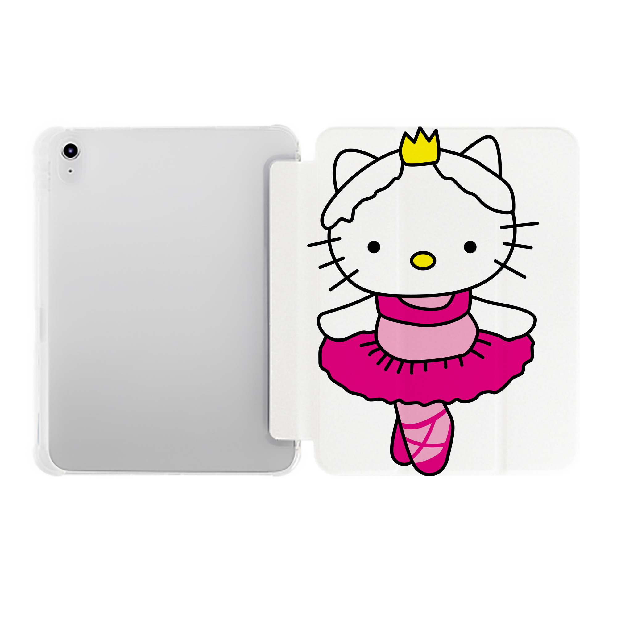 （画像用） Hello Kitty ハローキティ IPad ケース ペン収納付き 三つ折りスタンド PUレザー×シリコン 対応機種9.5/10.5/10.9インチ